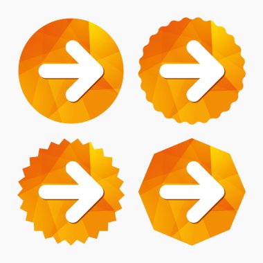 ok işareti simgesi. En yakın düğme. Gezinti simgesi.