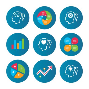 beyin icon.female kadın sembolleri ile baş.