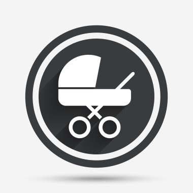 Bebek arabası bebek arabası işareti simgesi. Bebek arabası sembolü.