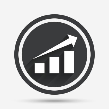 grafik ok işareti ile. başarı diyagram simgesi.