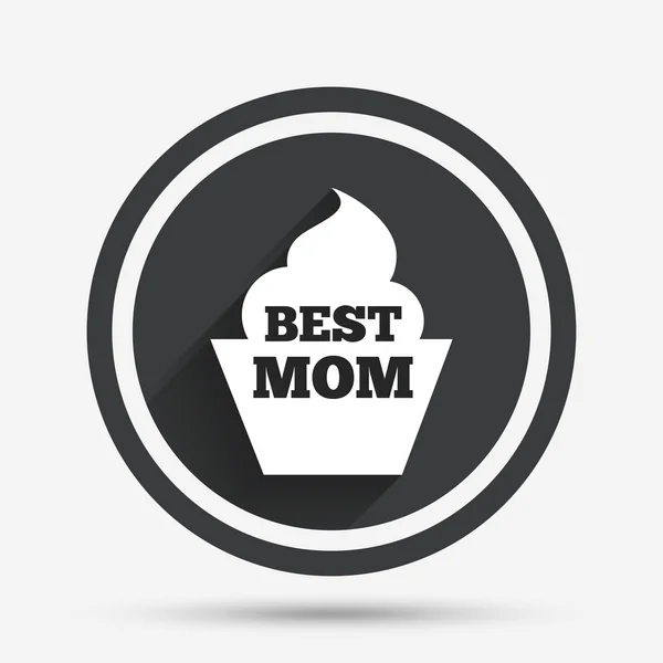 最もよいお母さん記号アイコン。マフィン食品のシンボル. — ストックベクタ