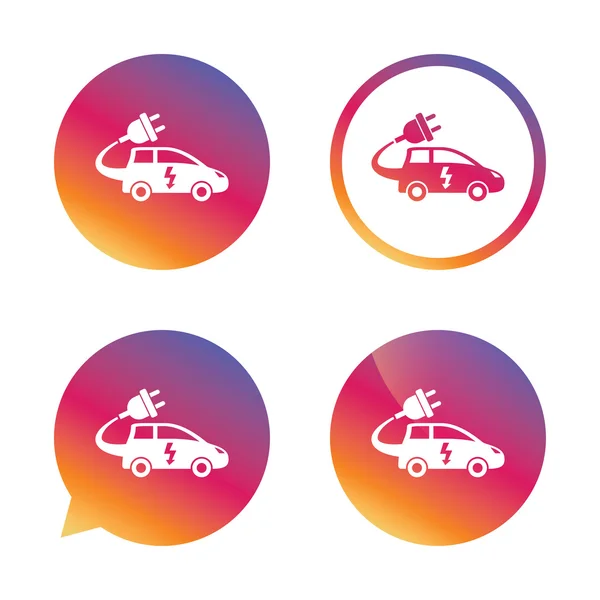 Electric car sign icon. Hatchback symbol. — Stock Vector