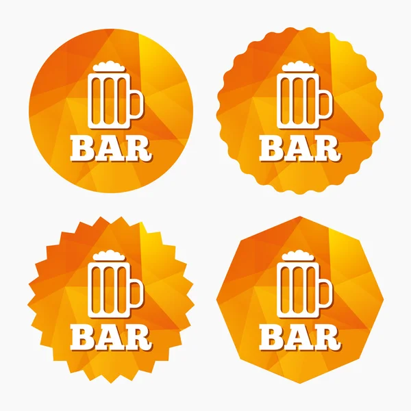 Bar ou Pub signe icône. Verre de symbole de bière . — Image vectorielle