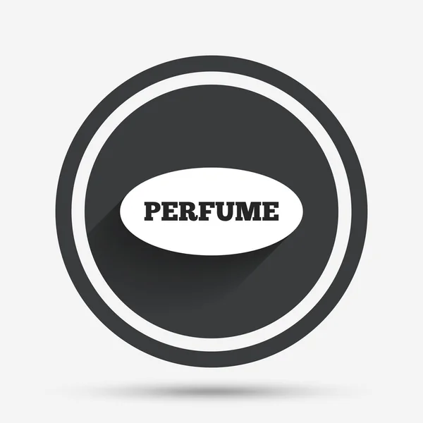 Ícone de sinal de perfume. Símbolo oval de fragrância de glamour . — Vetor de Stock