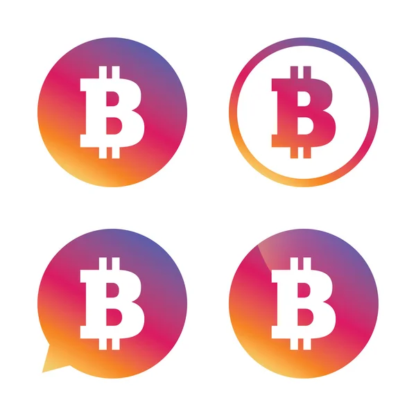 Bitcoin sign icon. Cryptography currency symbol. — Stock Vector