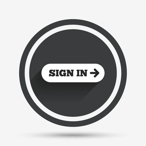 Přihlaste se pomocí šipky ikona podepsat. přihlášení symbol. — Stockový vektor