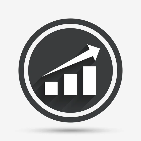 Wykres z znak strzałki. powodzenie diagramie symbol. — Wektor stockowy