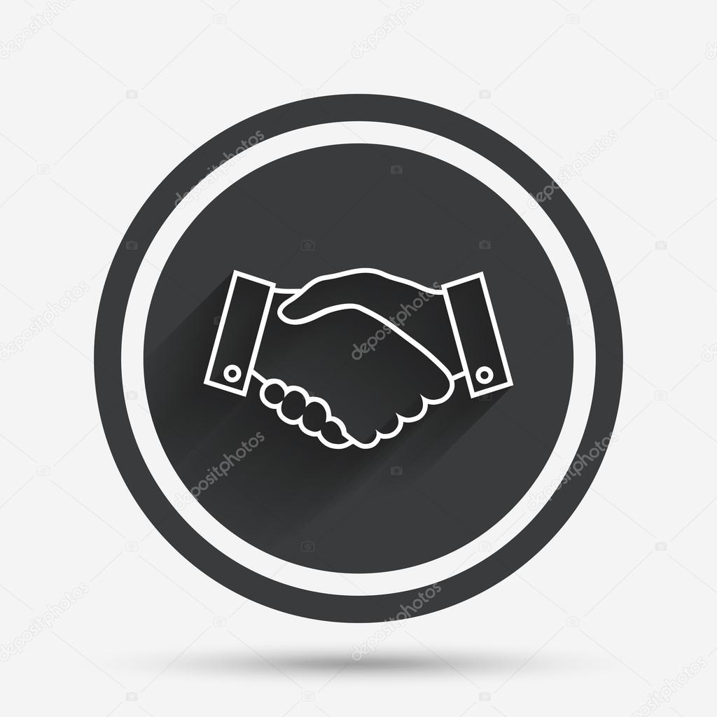 Handshake sign icon. Successful business symbol.