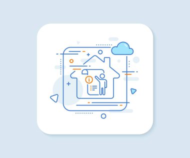 Elle dok çizgisi ikonu. Soyut vektör düğmesi. Teknik talimat işareti. Elle dok çizgisi ikonu. Ev konsepti rozeti. Vektör