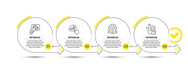 Grafik çizelgesi, takım çalışması ve avukat çizgisi simgeleri ayarlandı. Zaman çizelgesi bilgileri. Aşk işareti. Rapor al, Workflow, mahkeme yargıcı. Aşık bir kadın. İnsanlar hazır. Bilgisel zaman çizelgesi pankartı. Vektör