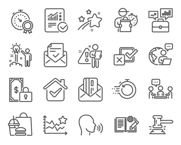 Conjunto Iconos Educativos Icono Incluido Como Cartera Negocios Documentación Ingeniería — Vector de stock