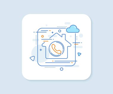 Merkez hat simgesini ara. Soyut vektör düğmesi. Telefon destek levhası. Geri bildirim sembolü. Orta hat simgesini ara. Ev konsepti rozeti. Vektör