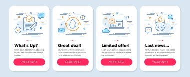 Rfp, online yardım, soğuk baskılı yağ sembolleri gibi bir takım bilim simgeleri. Mobil ekran pankartları. Glüten serbest çizgi simgeleri. Teklif talebi, web desteği, organik test. Biyolojik malzemeler. Vektör