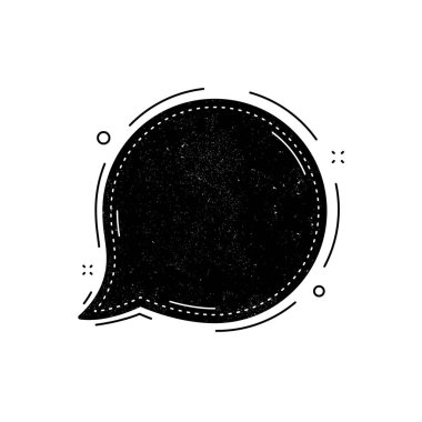 Konuşma balonu ikonu. Grunge yardım balonu. Sohbet mesajı işareti. Konuş, sembolik konuş. İletişim balonu şablonu. Destek ya da iletişim simgesi. Konuşan, düşünen bir sohbet balonu. Düşünce işareti. Vektör