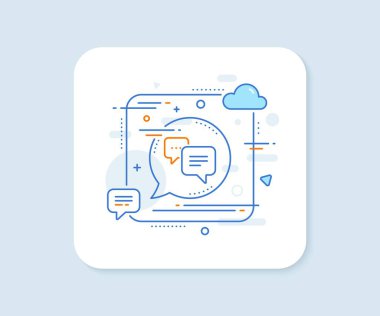 Noktalar mesaj çizgisi simgesi. Soyut kare vektör düğmesi. Sohbet tabelası. Konuşma balonu sembolü. Noktalar mesaj çizgisi simgesi. Konuşma balonu konsepti. Vektör