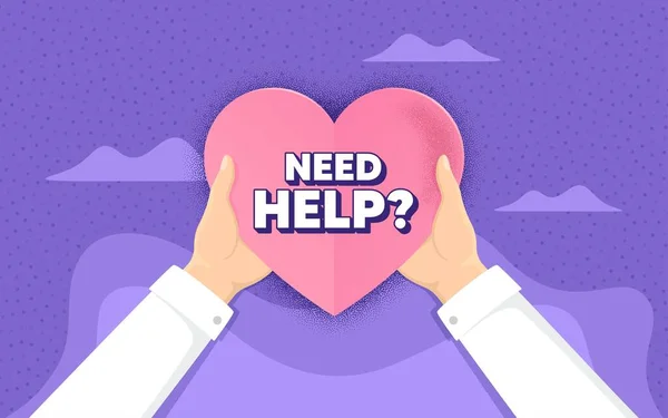 Need Help Symbol Charity Donate Concept Support Service Sign Faq — Stock Vector