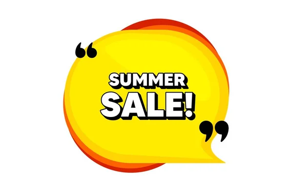 Summer Sale Yellow Speech Bubble Banner Quotes Special Offer Price — Stock Vector