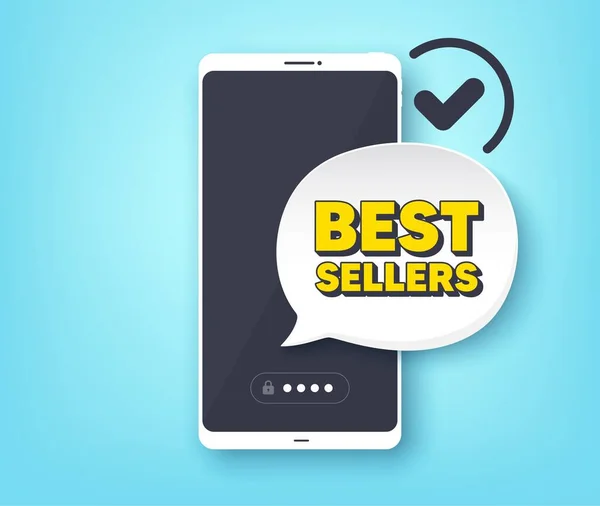 Melhores Vendedores Telefone Celular Com Mensagem Notificação Alerta Oferta Especial — Vetor de Stock