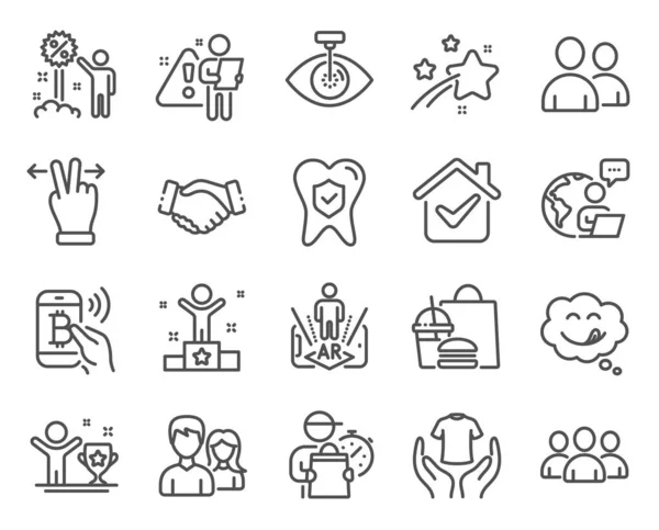 Conjunto Iconos Gente Icono Incluido Como Láser Ocular Apretón Manos — Vector de stock