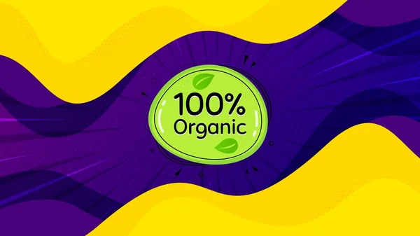 Organic Food Banner Fluid Liquid Background Offer Message Nature Bio — Stock Vector