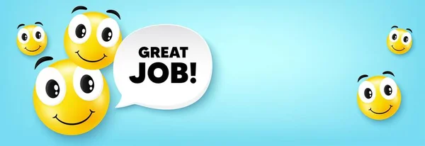 Great Job Symbol Smile Face Speech Bubble Recruitment Agency Sign — Stock Vector