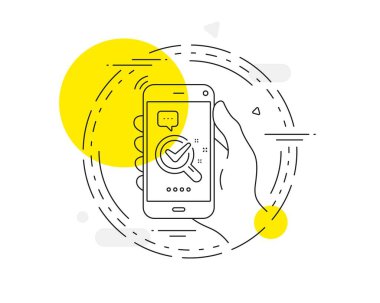 Kimya laboratuarı ikonu. Cep telefonu vektör düğmesi. Laboratuvar araştırma işareti. Analiz sembolü. Kimya laboratuarı ikonu. Soyut konsept rozet. Vektör