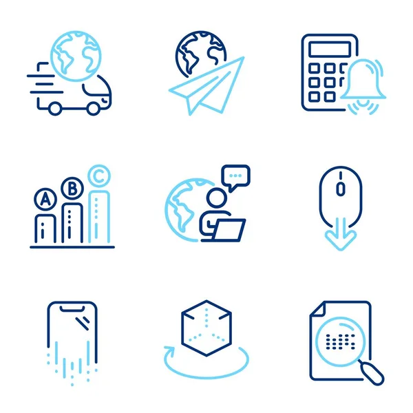 Technology Icons Set Included Icon Graph Chart Delivery Service Search — Stock Vector