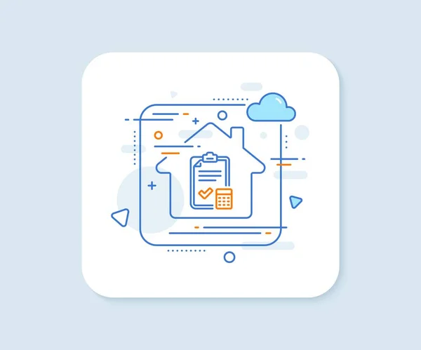 Buchhaltung Checkliste Zeilensymbol Abstrakter Vektorknopf Rechner Zeichen Berechnen Sie Das — Stockvektor