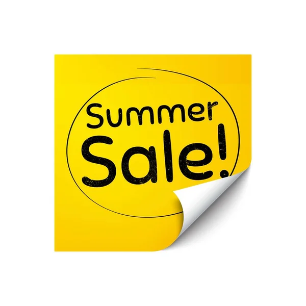 Summer Sale Sticker Note Offer Message Special Offer Price Sign — Stock Vector
