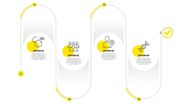 Rozšířená Realita Ikony Řádek Bezpečnost Skupina Nastaveny Infograf Procesu Časové — Stockový vektor