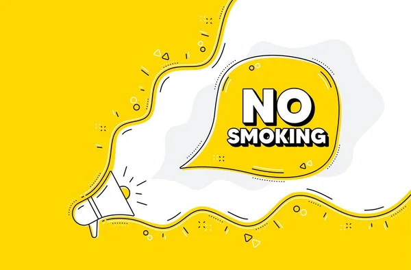 Keine Raucherfahne Lautsprecheralarm Stopp Schild Symbol Für Das Rauchverbot Gelber — Stockvektor