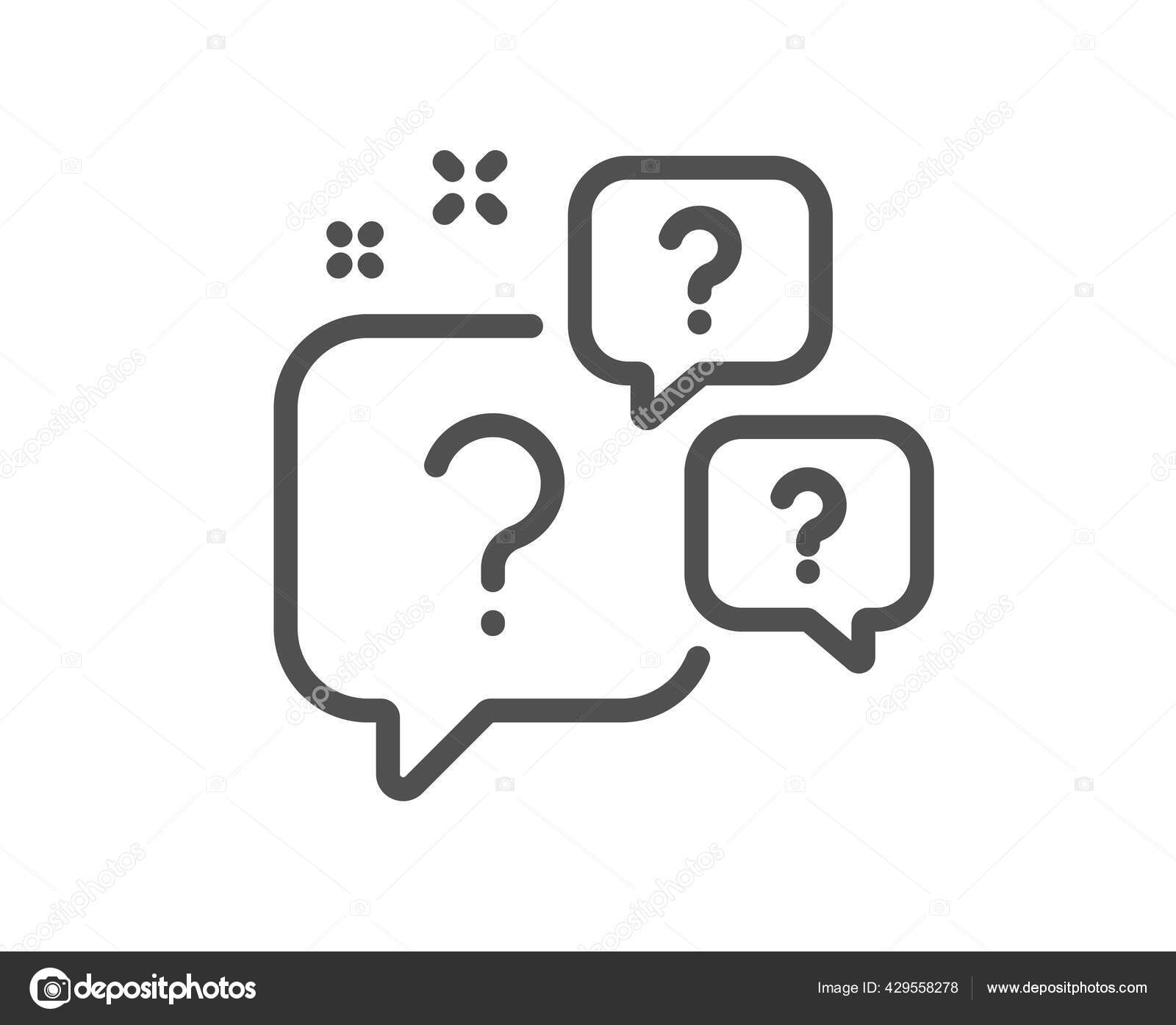 Ícone Linha Bolhas Pergunta Peça Ajuda Para Assinar Símbolo Questionário  Vetor de ©Blankstock 429558278, image size:1600x1394