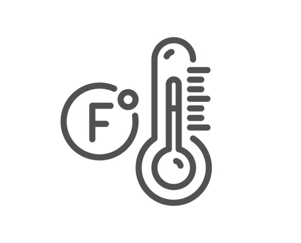 Icône Ligne Thermomètre Fahrenheit Signe Diagnostic Température Symbole Mesure Fièvre — Image vectorielle