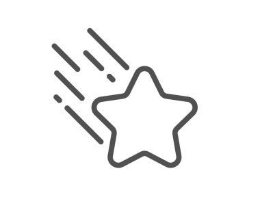 Kayan yıldız çizgisi simgesi. Gece işareti. Havai fişek sembolü. Kalite tasarım elemanı. Doğrusal kayan yıldız simgesi. Düzenlenebilir felç. Vektör