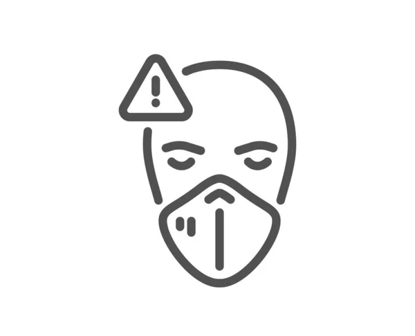 Medisch Masker Lijn Icoon Veiligheid Ademhalingsmasker Teken Coronavirus Gezicht Bescherming — Stockvector