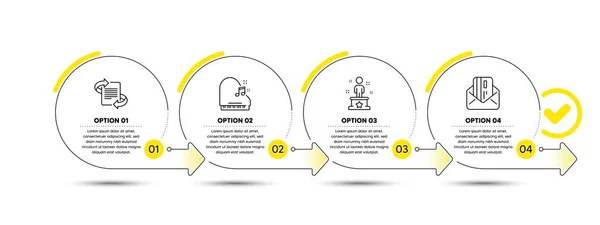 Piano Pemasaran Dan Sukses Ikon Baris Ditetapkan Infograf Proses Garis - Stok Vektor