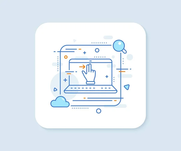 Ícone Linha Gesto Touchscreen Botão Vetorial Abstrato Sinal Seta Para — Vetor de Stock