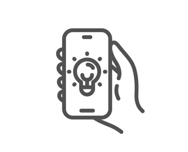 Icône Ligne Application Électrique Tenez Panneau Téléphonique Téléphone Portable Avec — Image vectorielle