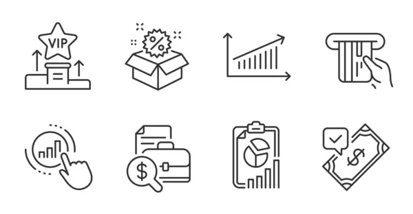Vip Podium Raport Ikony Raportu Księgowego Zestaw Wyprzedaż Wykres Wykres — Wektor stockowy
