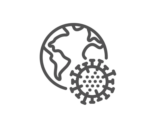 Coronavirus Pandemi Linje Ikon Kovialt Virustegn Globalt Infeksjonssymbol Kvalitetselement Lineær – stockvektor