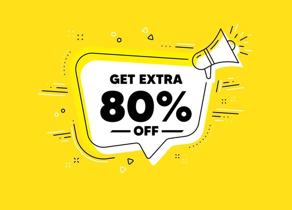 Get Extra Sale Megaphone Yellow Vector Banner Discount Offer Price — Stock Vector