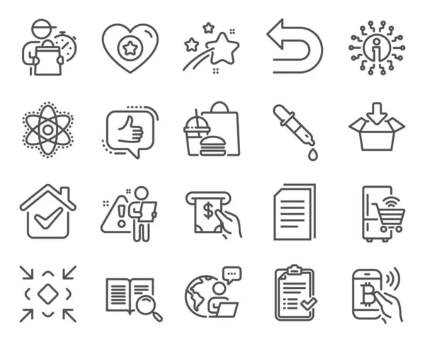 Technologie Iconen Ingesteld Inclusief Pictogram Als Scheikunde Atoom Kopieer Bestanden — Stockvector