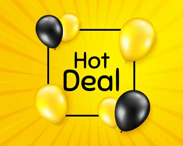 Hot Deal Balloon Party Banner Frame Box Special Offer Price — Stock Vector