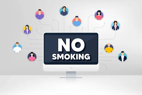 Non Fumare Striscione Conferenza Sul Lavoro Distanza Smetti Fumare Simbolo — Vettoriale Stock