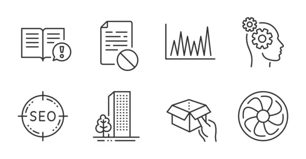 그래프 아이콘 그리고 건물들 세로의 상징들 다이어그램 비즈니스 아이콘 Vector — 스톡 벡터