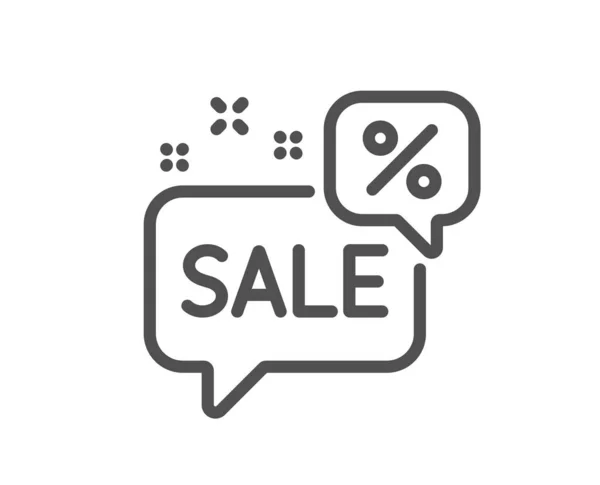 Descuentos Chat Burbuja Icono Línea Cartel Oferta Venta Símbolo Precio — Vector de stock