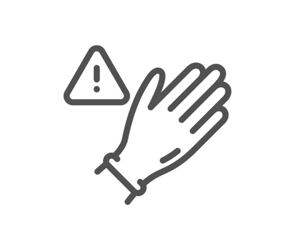 Dont Touch Ohne Handschuhe Linie Symbol Handwarnzeichen Hygiene Meldesymbol Qualitäts — Stockvektor