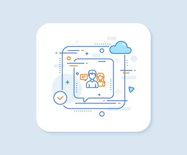 Konuşan çizgi ikonu. Soyut vektör düğmesi. Konuşma tabelası. İletişim konuşma baloncukları sembolü. Konuşan çizgi ikonu. Konuşma balonu konsepti. Vektör