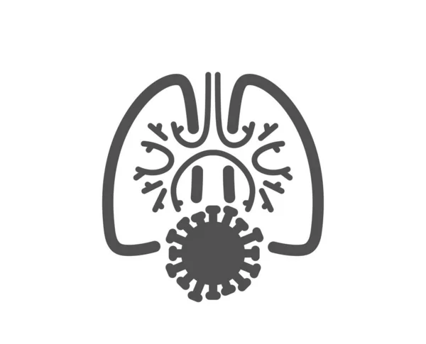 stock vector Lungs with coronavirus icon. Pneumonia disease sign. Respiratory distress symbol. Quality design element. Flat style coronavirus lungs icon. Editable stroke. Vector