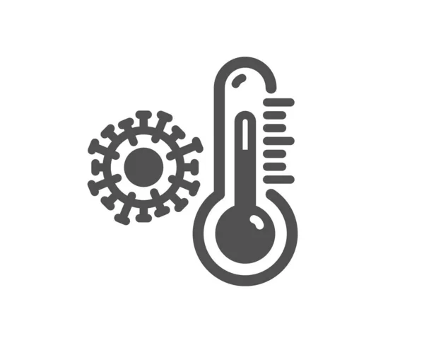 Εικόνα Θερμόμετρου Διαγνωστικό Σημάδι Θερμοκρασίας Σύμβολο Του Coronavirus Στοιχείο Ποιοτικού — Διανυσματικό Αρχείο